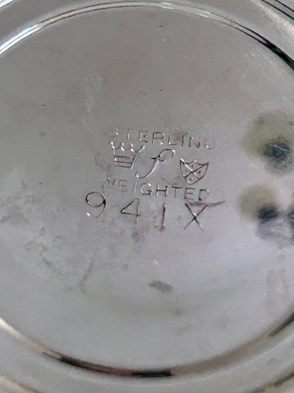 Fisher Sterling Silver Weighted Pierced Design Compote Dish
