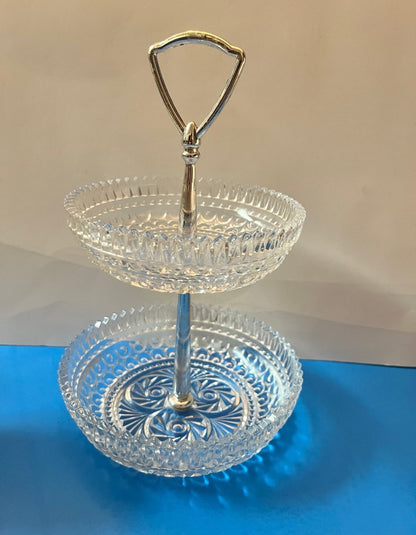 Vintage Anchor Hocking "Wexford" Pattern Pressed Glass Serving Set