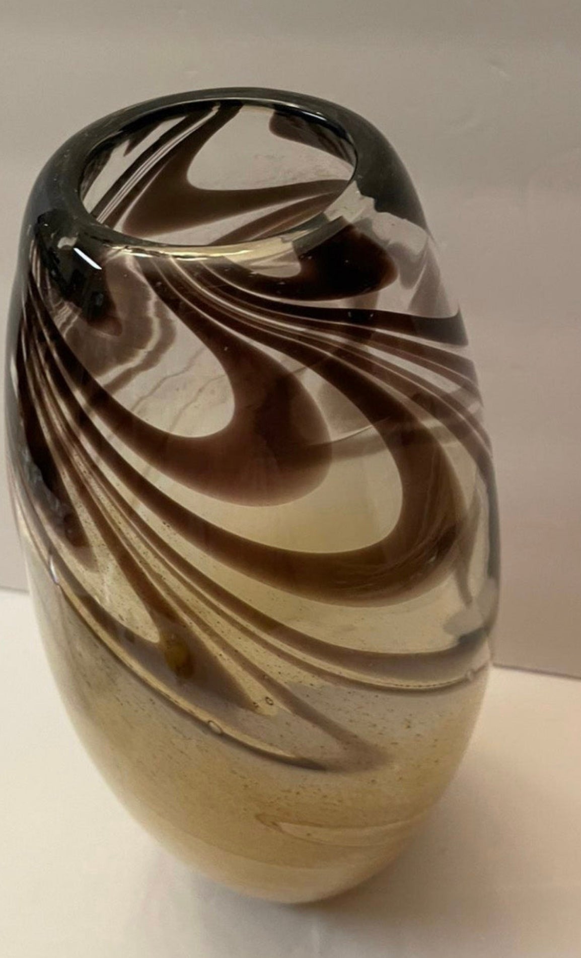 Swirled Elegance Art Glass Vase