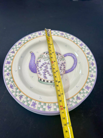 Debbie Mumm for Sakura Lavender Tea Garden Dessert Plates (Set of 4)