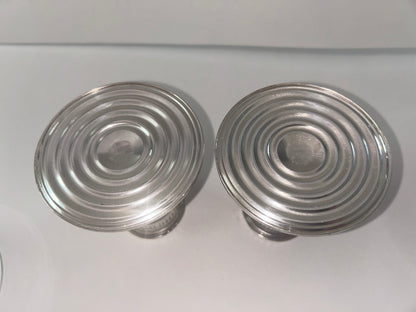 Vintage Duchin Creation Sterling Silver Weighted Candlestick with Etched Glass Hurricane Shades