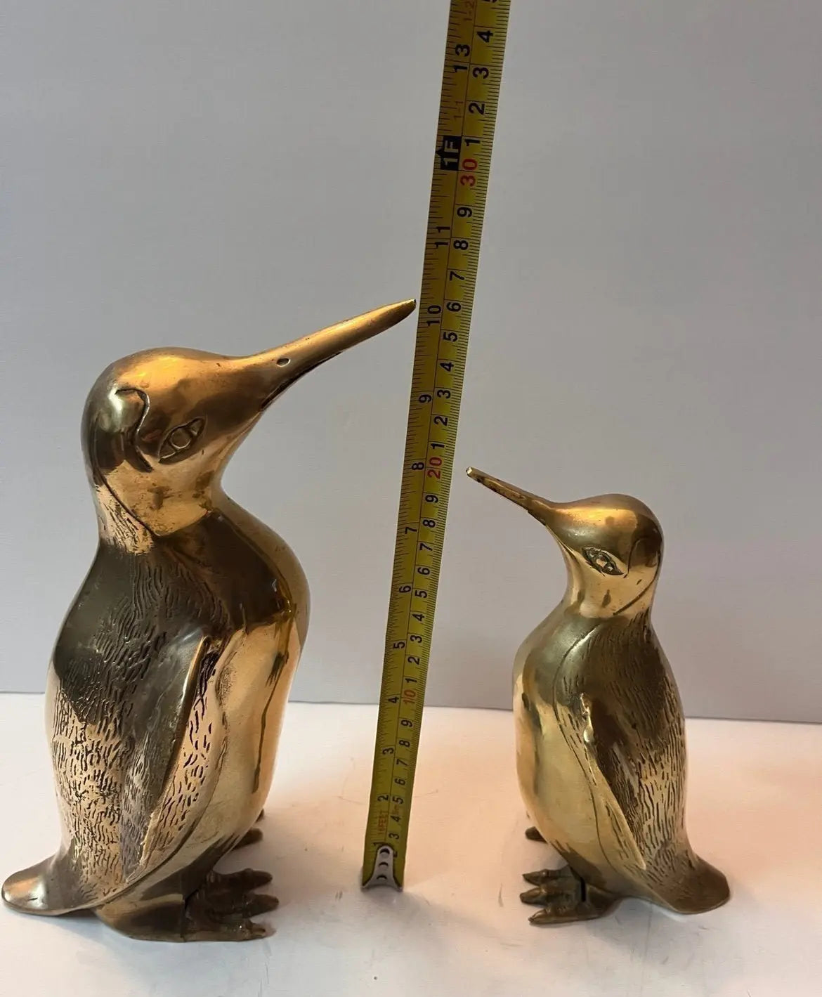 Hollywood Regency Solid Brass Penguin Pair - Finest Antique