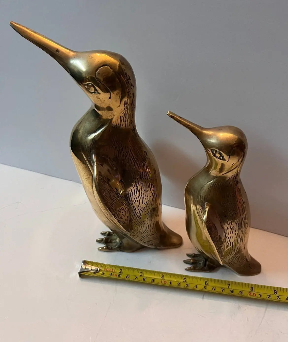 Hollywood Regency Solid Brass Penguin Pair - Finest Antique