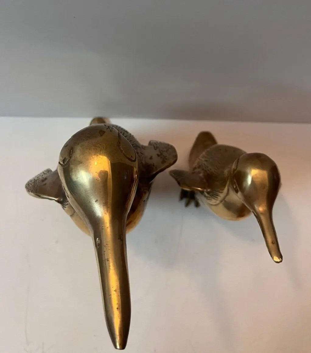 Hollywood Regency Solid Brass Penguin Pair - Finest Antique