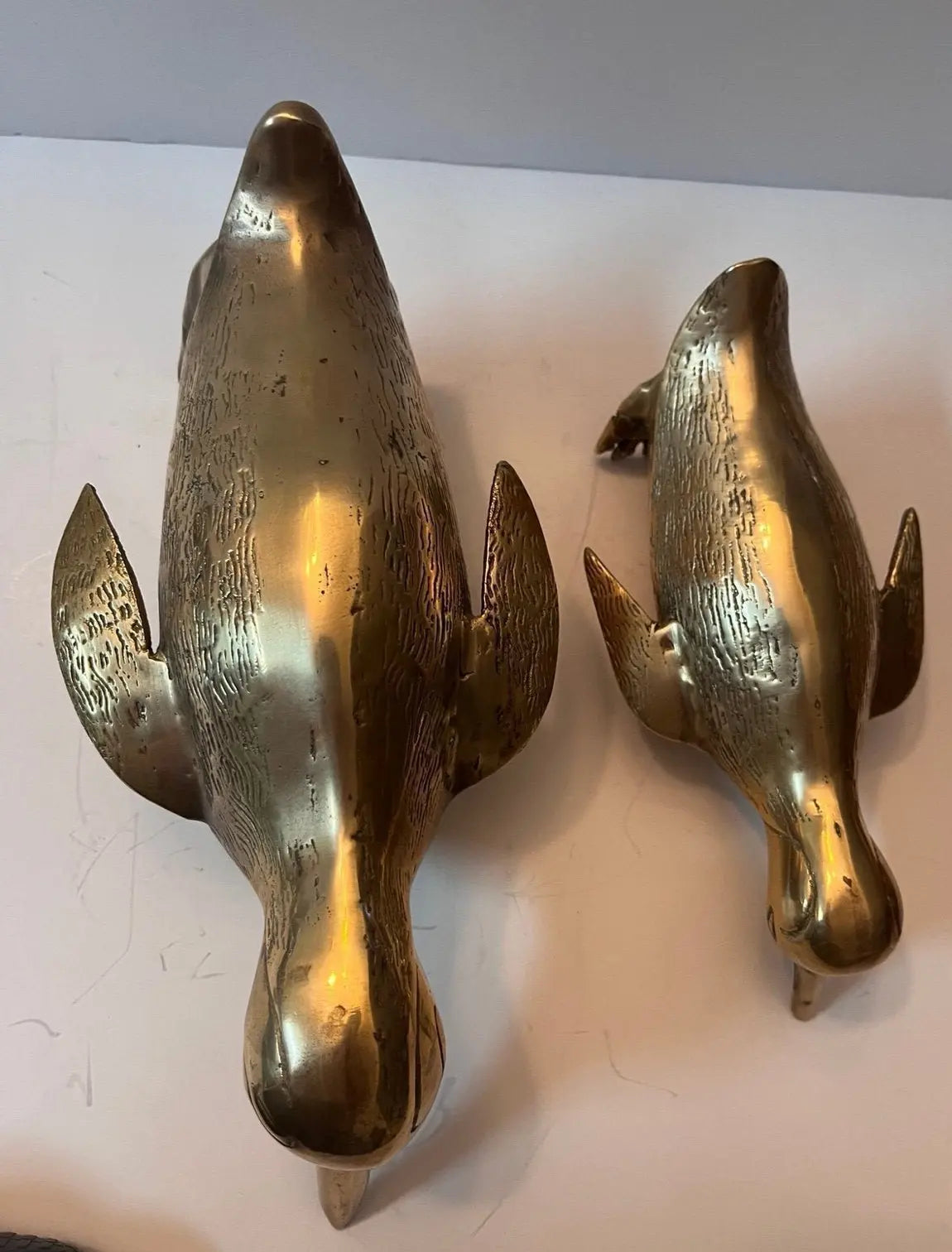 Hollywood Regency Solid Brass Penguin Pair - Finest Antique