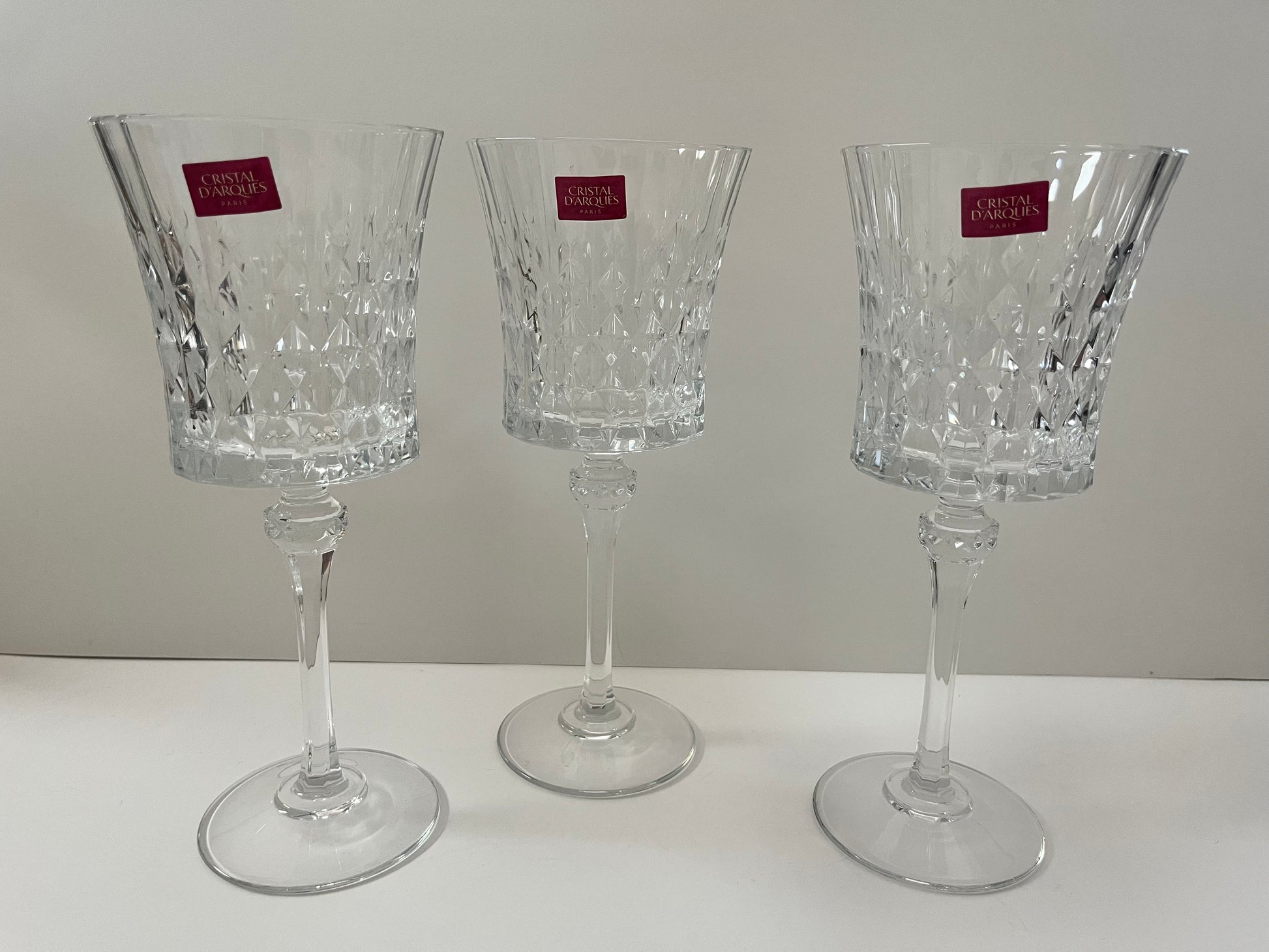 Cristal d'Arques Paris Diamond Stemware Goblets