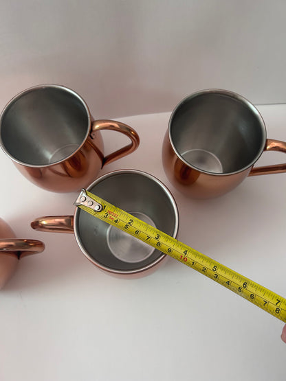 Vintage Tea Kettle Set with Four Mugs