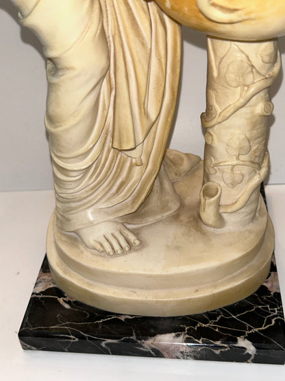 1920’s Italian Authentic A. Santini Signed By Hand Classic Cast Marble Statue