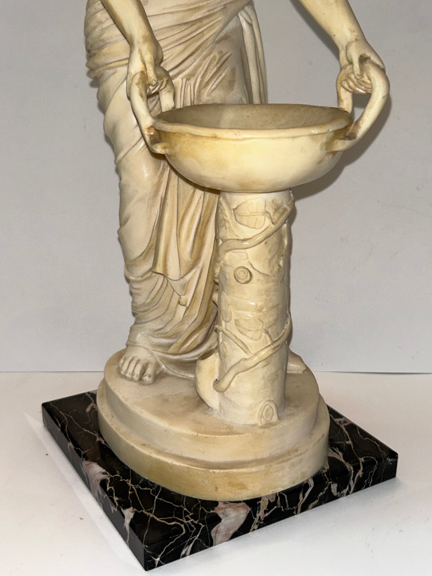 1920’s Italian Authentic A. Santini Signed By Hand Classic Cast Marble Statue