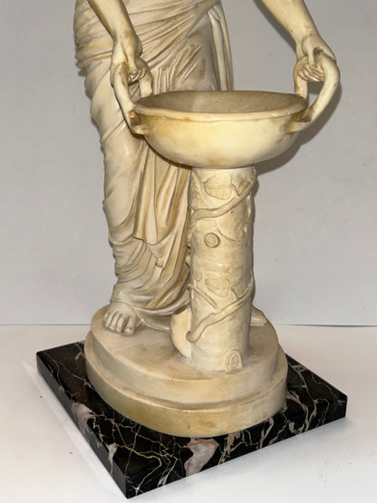 1920’s Italian Authentic A. Santini Signed By Hand Classic Cast Marble Statue