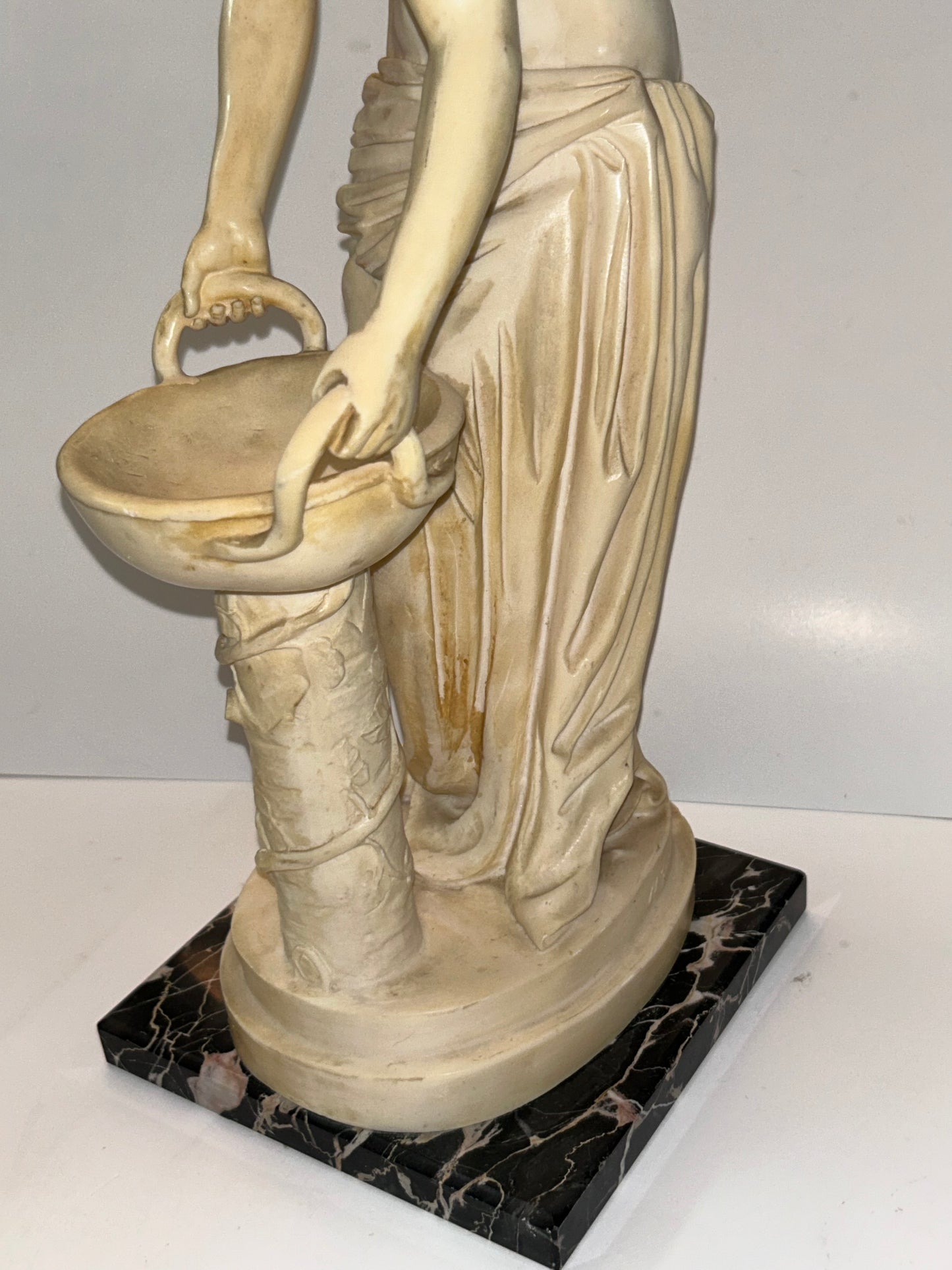 1920’s Italian Authentic A. Santini Signed By Hand Classic Cast Marble Statue