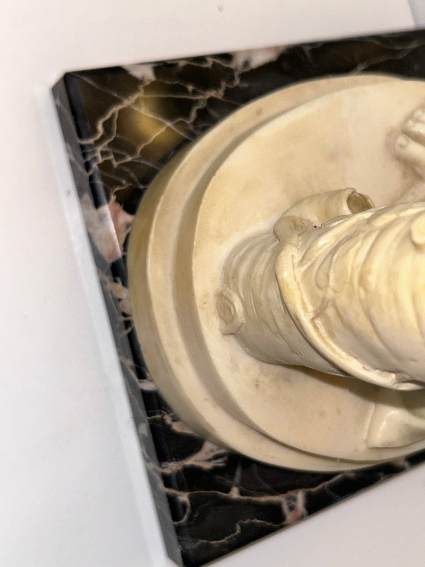 1920’s Italian Authentic A. Santini Signed By Hand Classic Cast Marble Statue