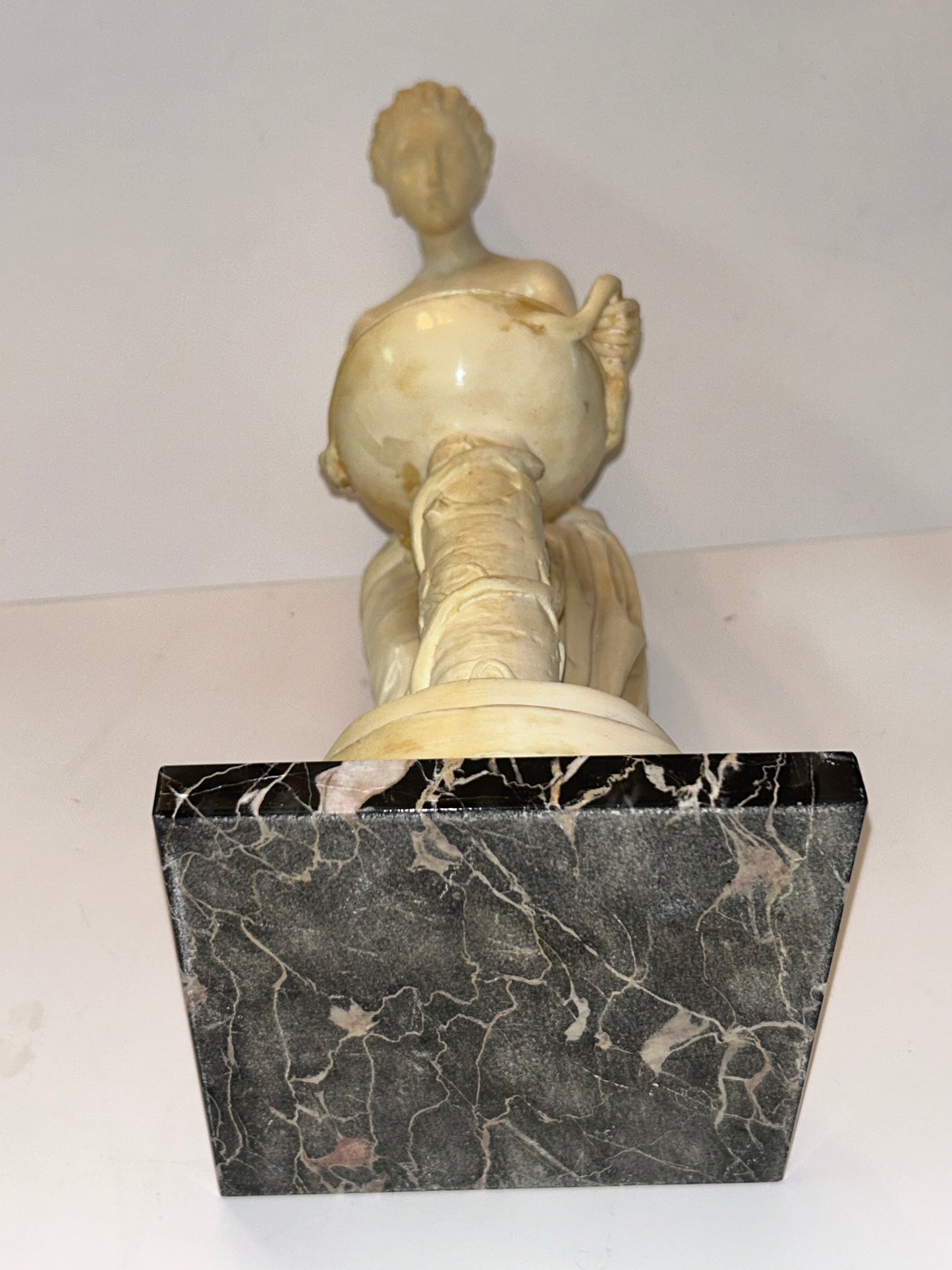 1920’s Italian Authentic A. Santini Signed By Hand Classic Cast Marble Statue