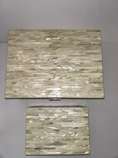 Set of Two Vietnamese Mother of Pearl Inlay Wooden Decorative Boxes