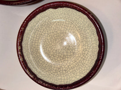 Pier 1 “Crackle Collection”Ceramic Bowls Set of 4 (1 Serving Bowl, 3 Cereal Bowls) Pier 1