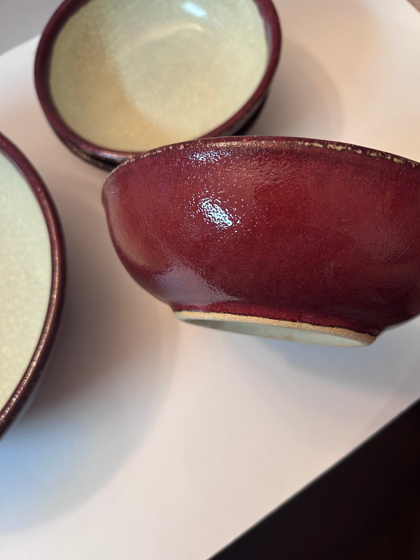 Pier 1 “Crackle Collection”Ceramic Bowls Set of 4 (1 Serving Bowl, 3 Cereal Bowls) Pier 1
