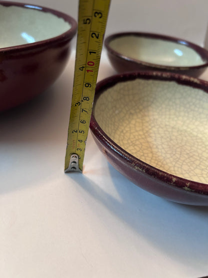 Pier 1 “Crackle Collection”Ceramic Bowls Set of 4 (1 Serving Bowl, 3 Cereal Bowls) Pier 1