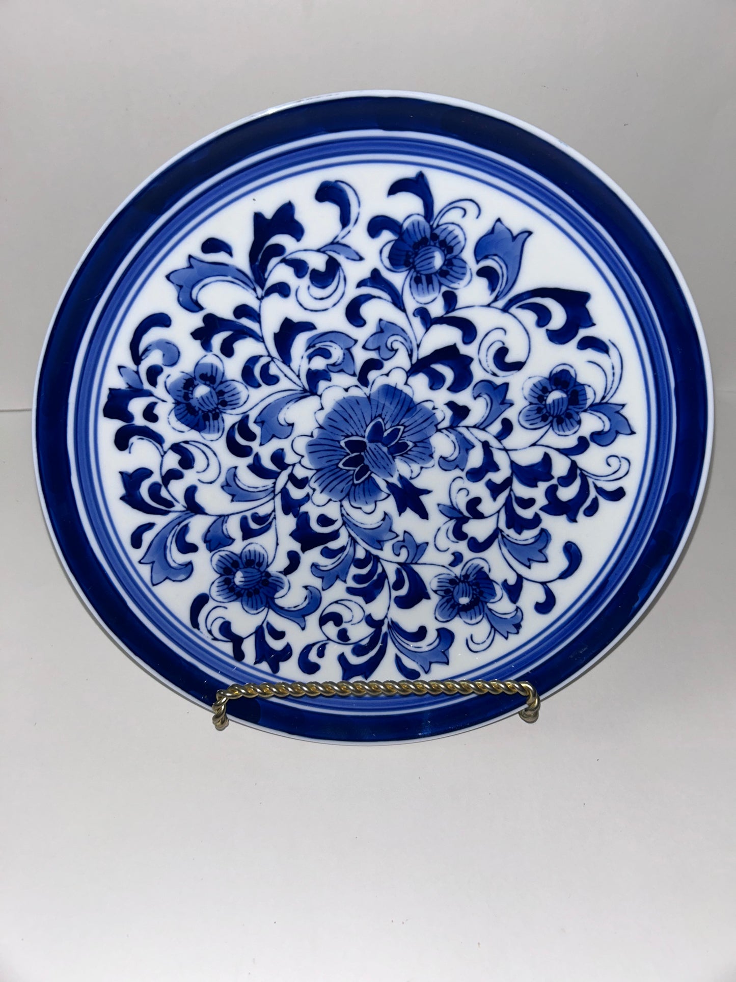 Blue and White Plates Mixed Floral & Asian-Inspired Patterns (Set of 3)