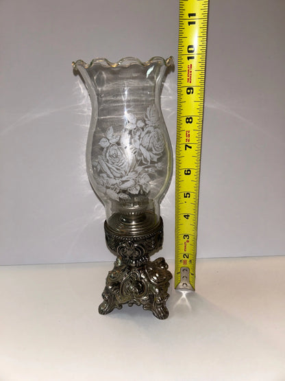 Kleine Neorokoko Rose Oil Lamp - Finest Antique