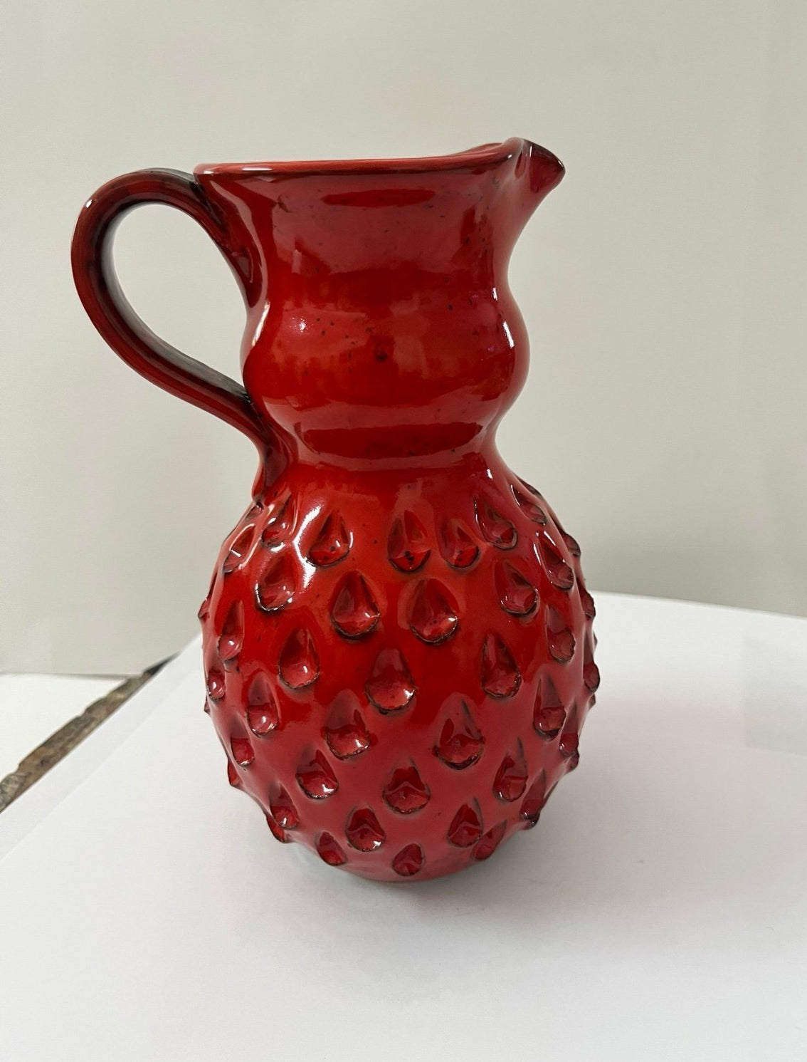 Mid-Century Modern Italian Strawberry Pottery Jug - Finest Antique