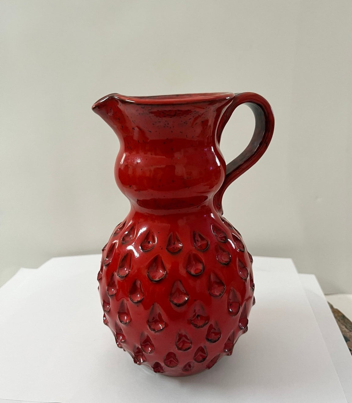 Mid-Century Modern Italian Strawberry Pottery Jug - Finest Antique