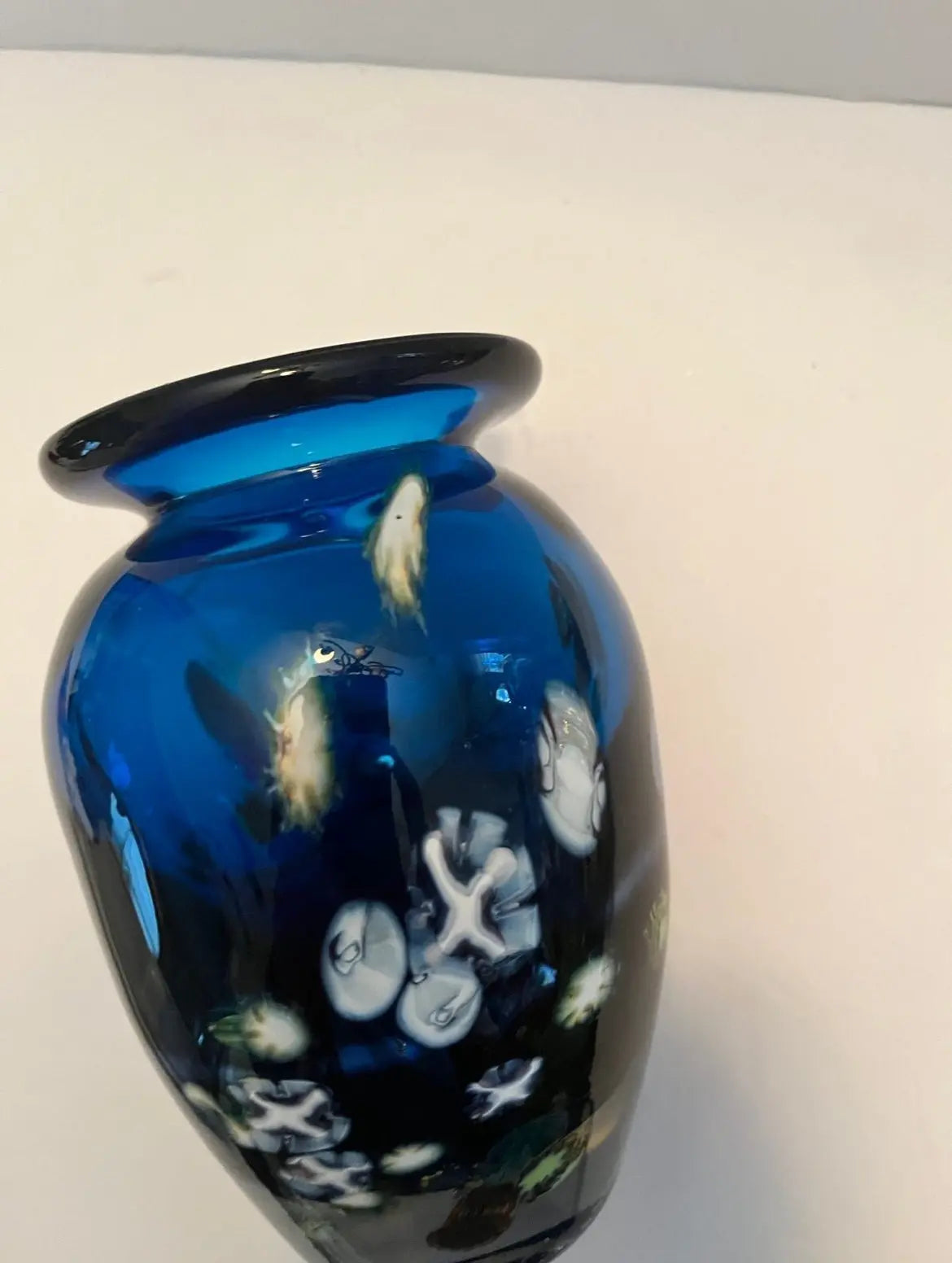 Murano Style Glass Vase with Abstract Design Phoenix Signed - Finest Antique