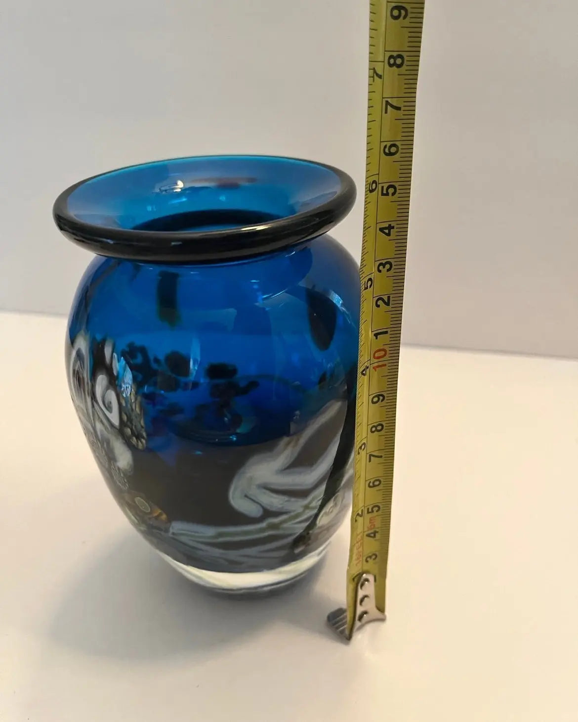 Murano Style Glass Vase with Abstract Design Phoenix Signed - Finest Antique