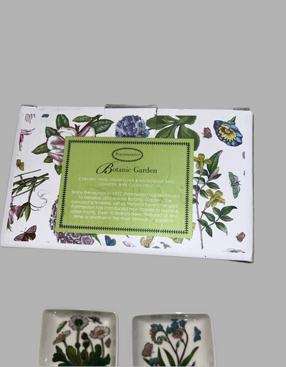 Portmeirion Botanic Garden Hydrangea Mug and Coaster Set with 4 Mini Dipping Dishes - Finest Antique