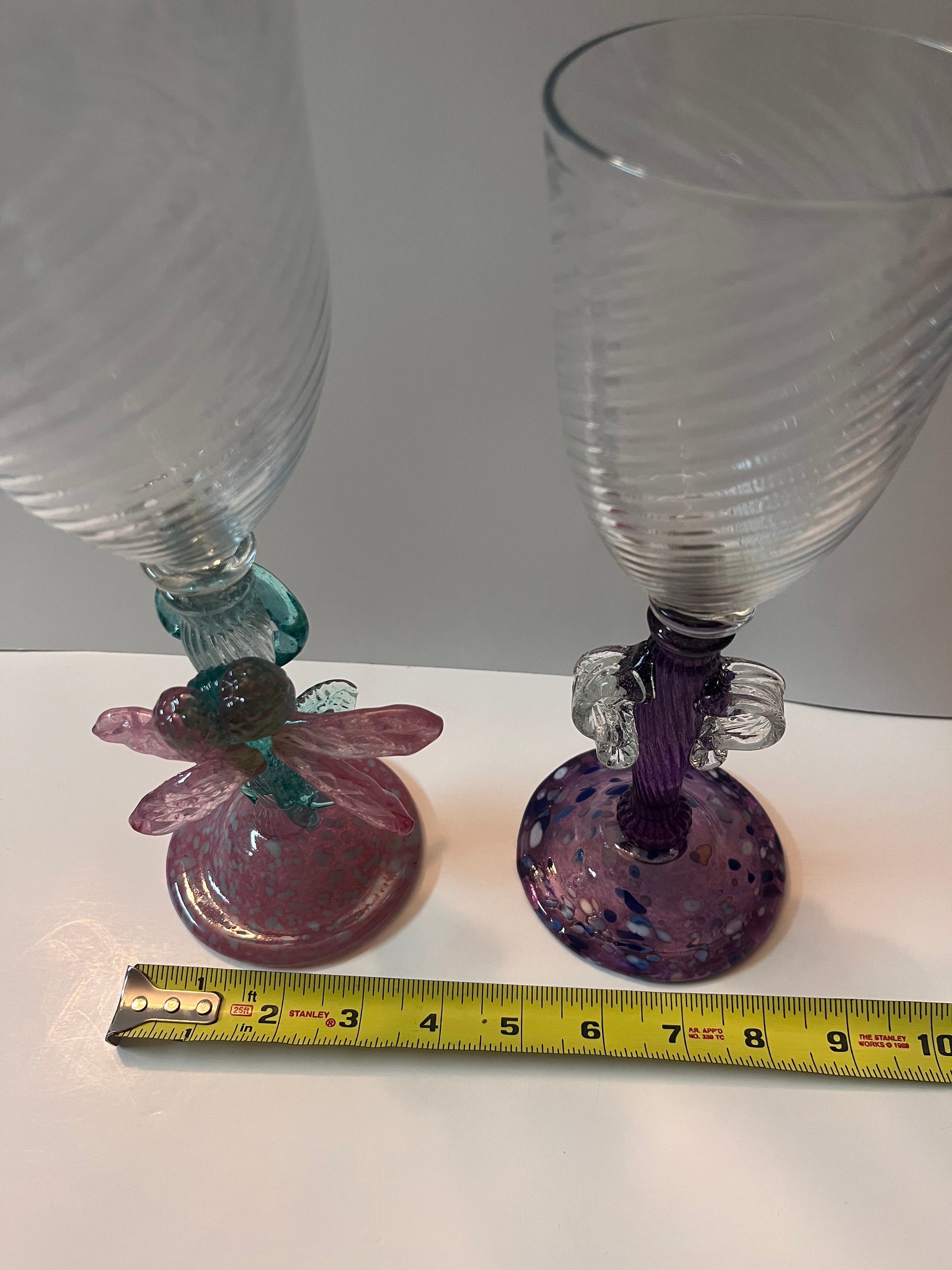 Ridge Walker Art Glass Whimsical Goblet Set - Finest Antique