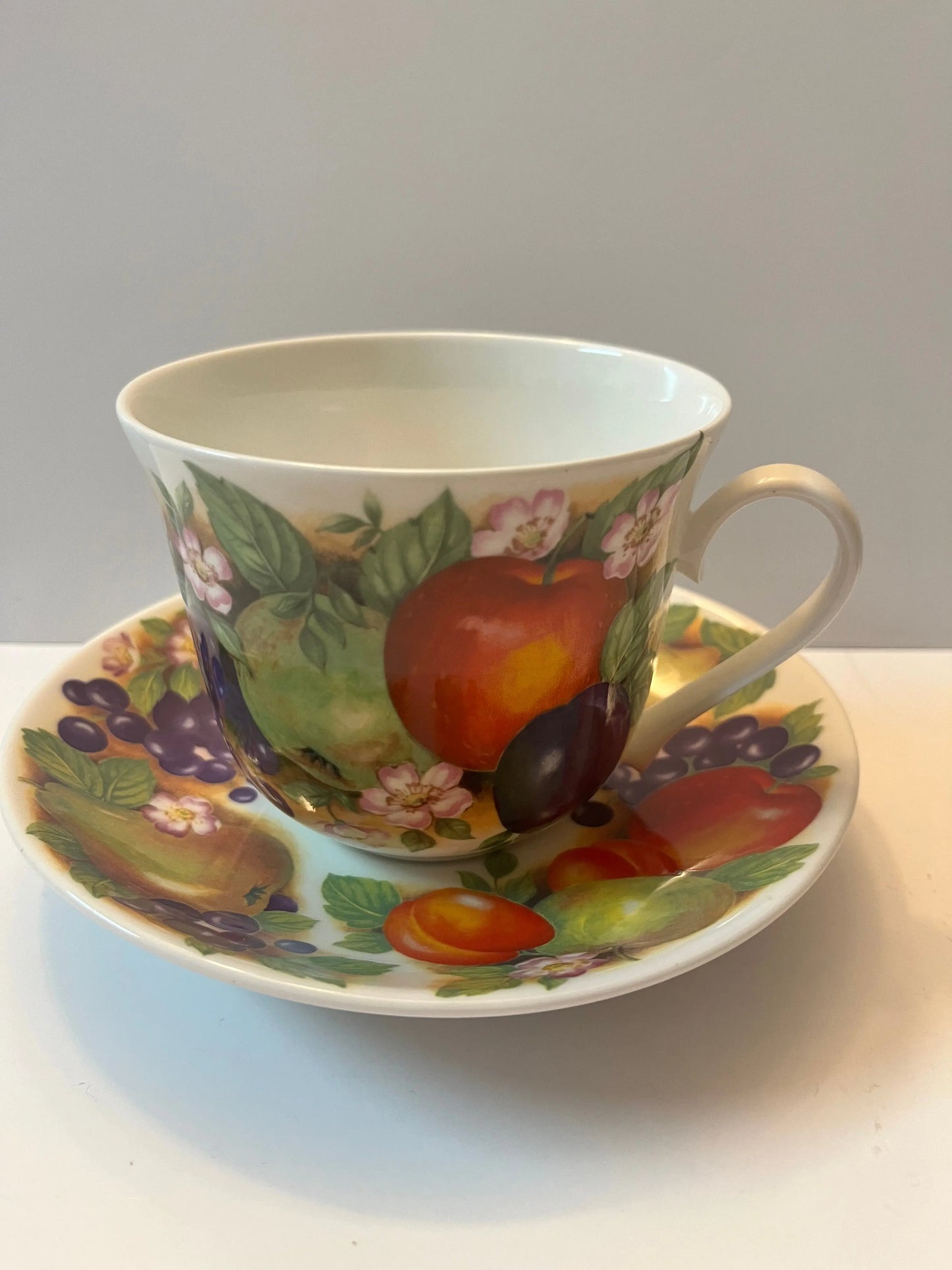 Roy Kirkham Orchard Fine Bone China Jumbo Breakfast Cup and Saucer - Finest Antique