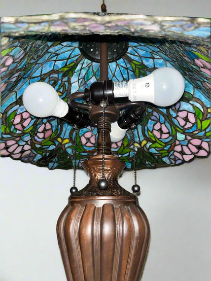 Serene Floral Tiffany Style Lamp - Finest Antique