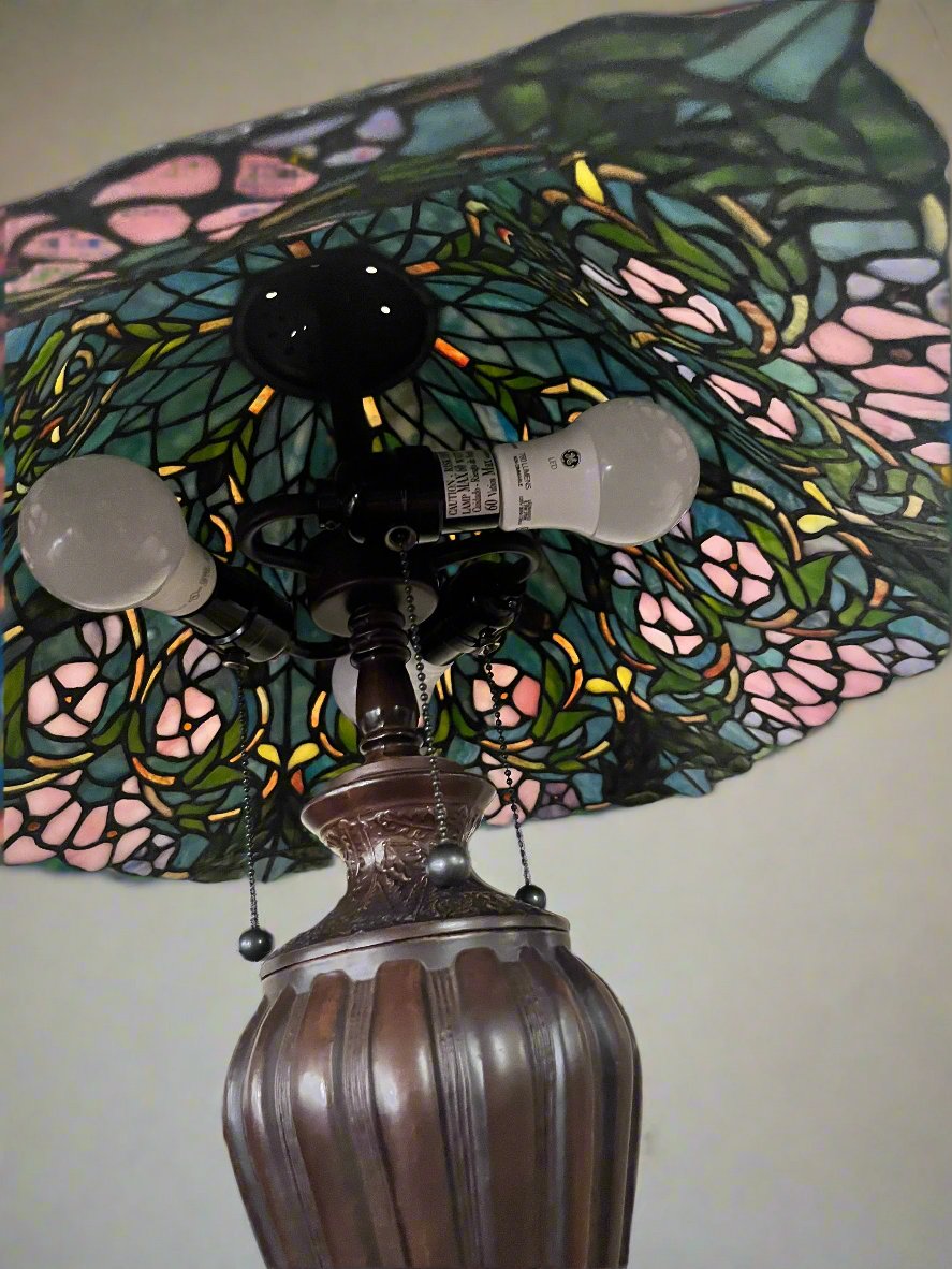 Serene Floral Tiffany Style Lamp - Finest Antique