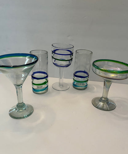 Vintage-Inspired Hand-Blown Glassware Set - Finest Antique