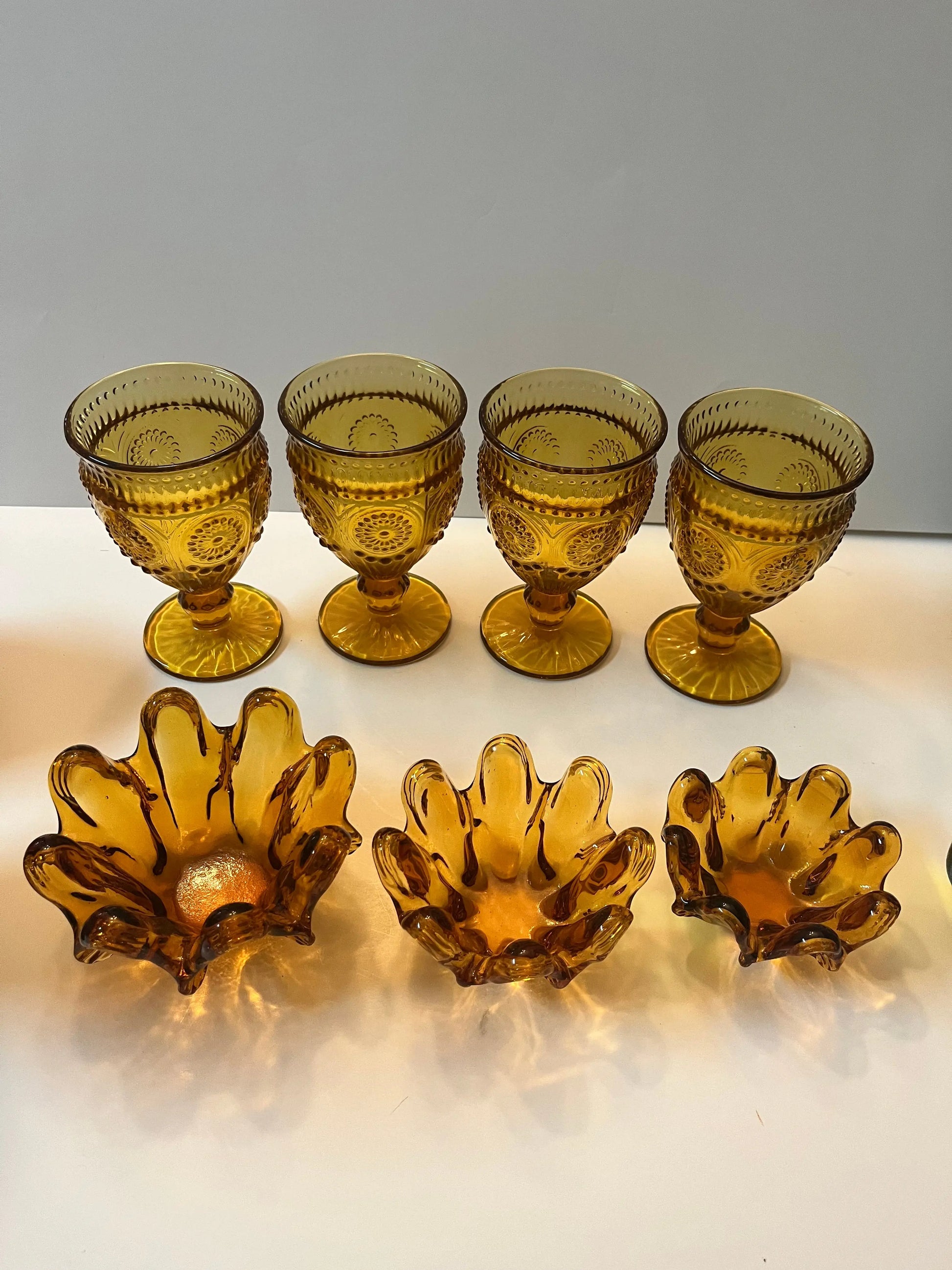 Vintage Amber Indiana Glass Set - Finest Antique