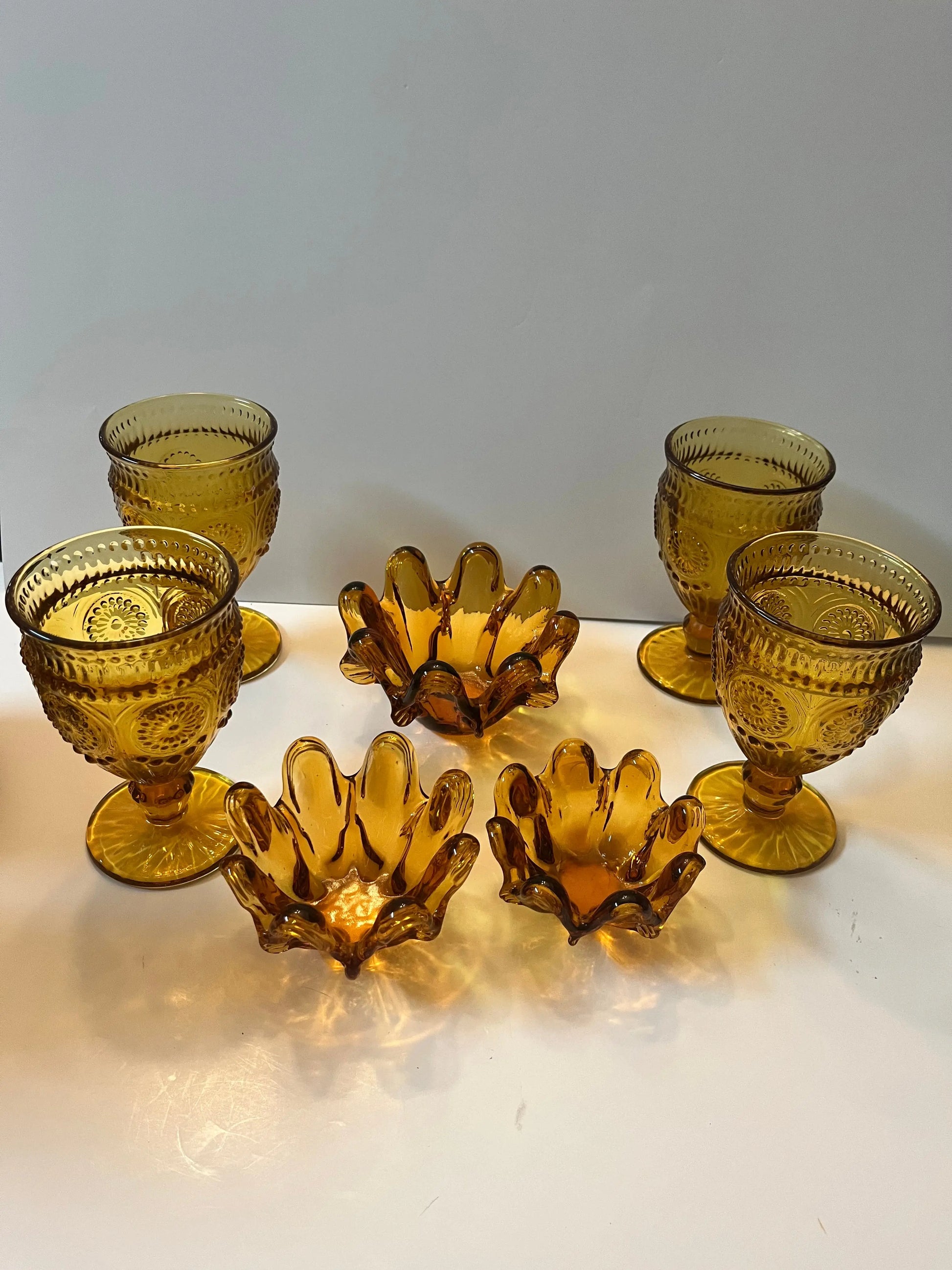 Vintage Amber Indiana Glass Set - Finest Antique