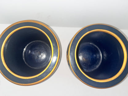 Vintage Asian Small Enameled Ceramic Planters - Finest Antique