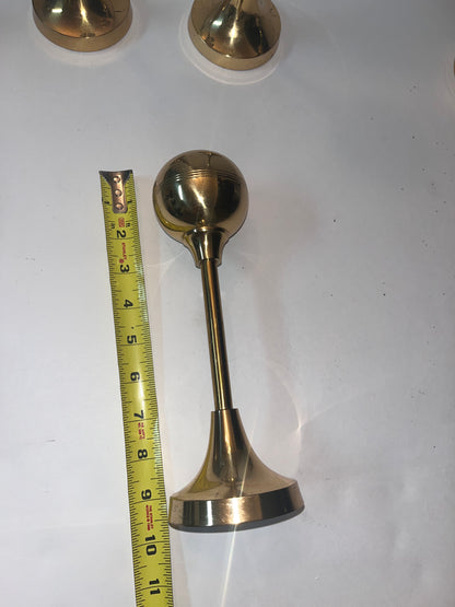 Vintage Brass Ball-Topped Candle Holders - Finest Antique