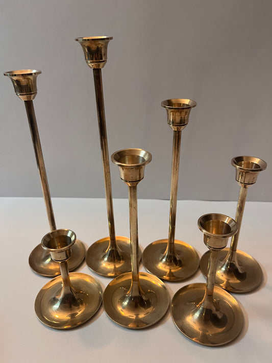 Vintage Brass Taiwan Candle Holder Set - Finest Antique