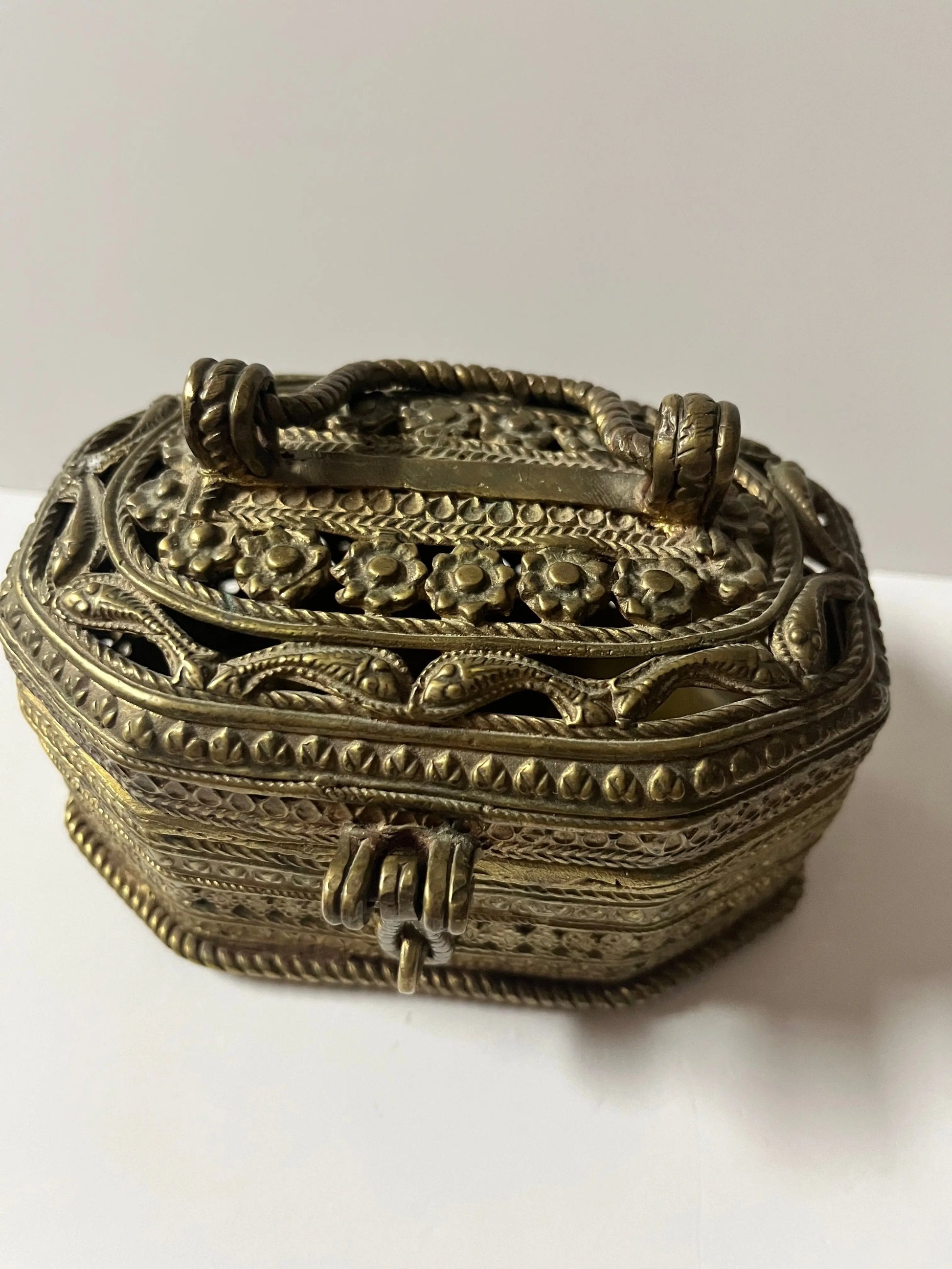 Vintage Brass Trinket Box - Finest Antique