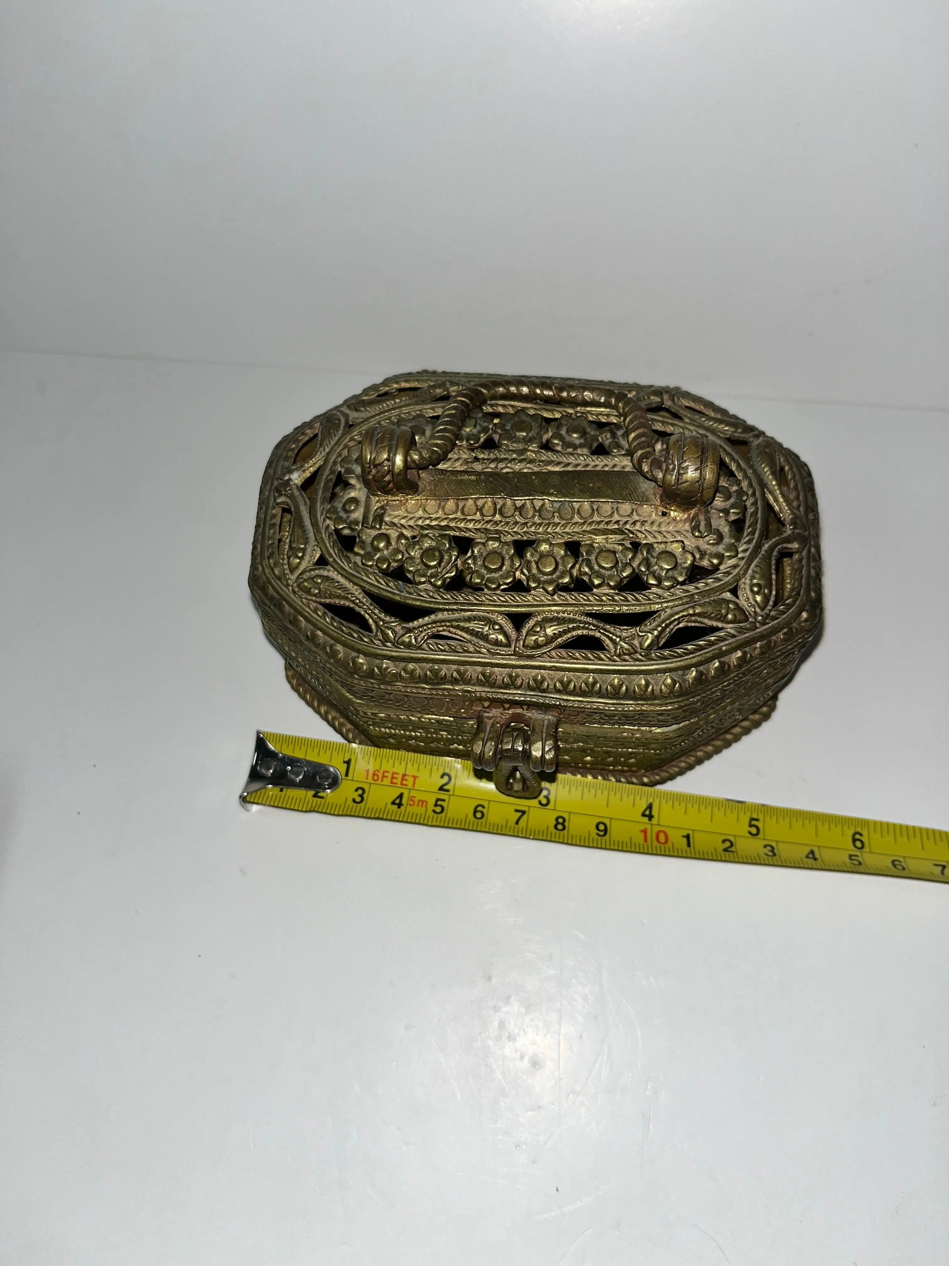 Vintage Brass Trinket Box - Finest Antique