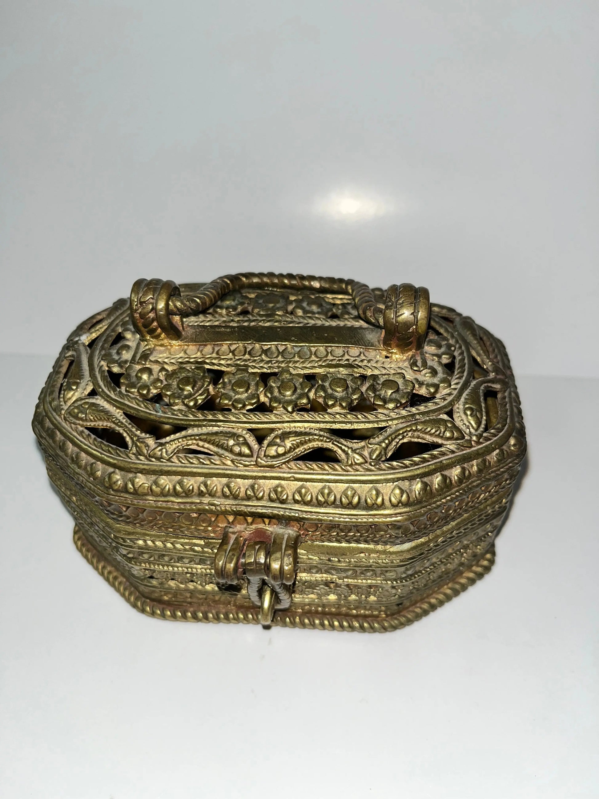 Vintage Brass Trinket Box - Finest Antique