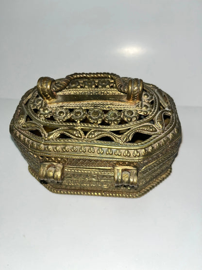 Vintage Brass Trinket Box - Finest Antique