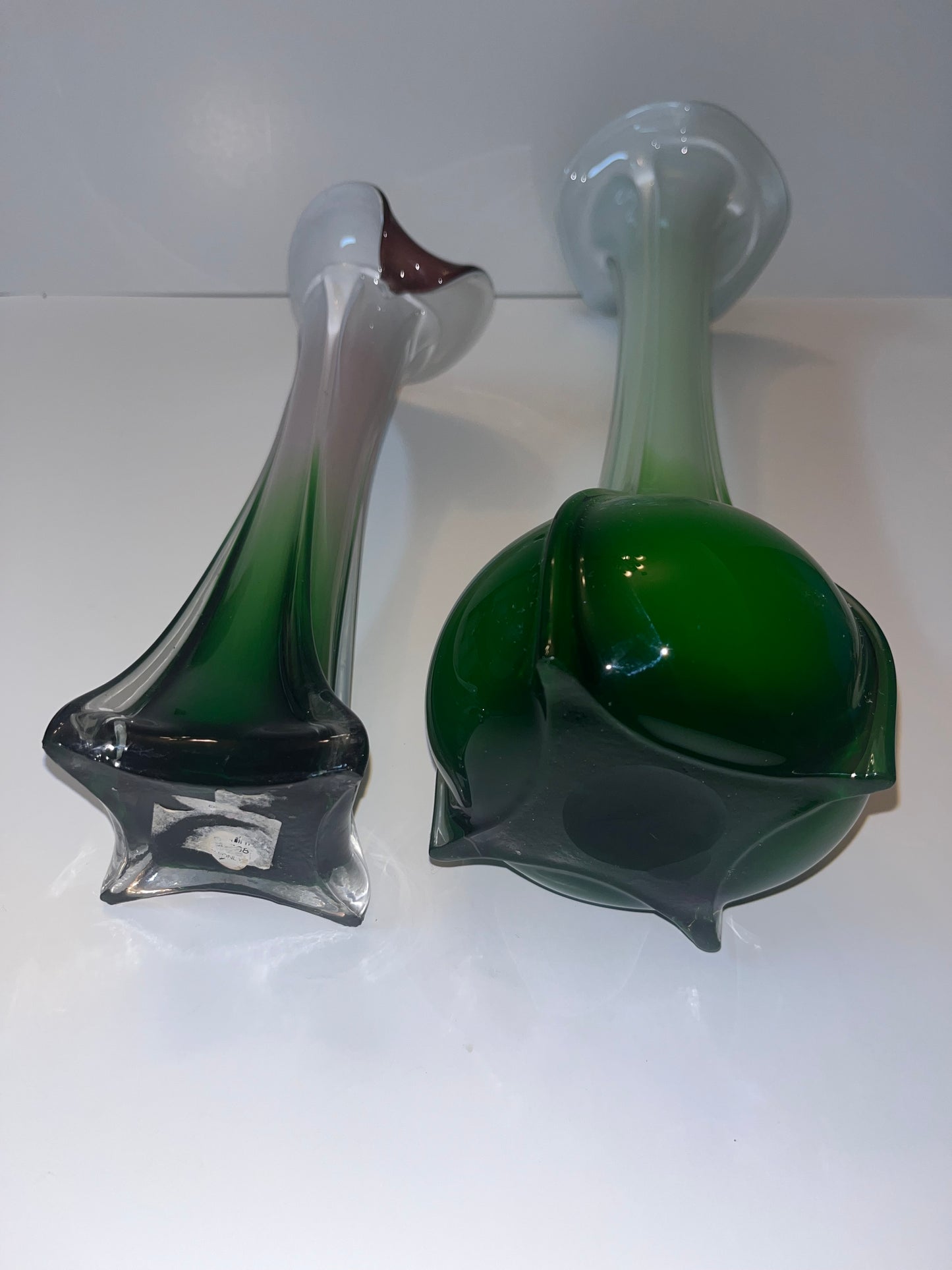 Vintage Calla Lily-Tulip Inspired Glass Vases - Finest Antique