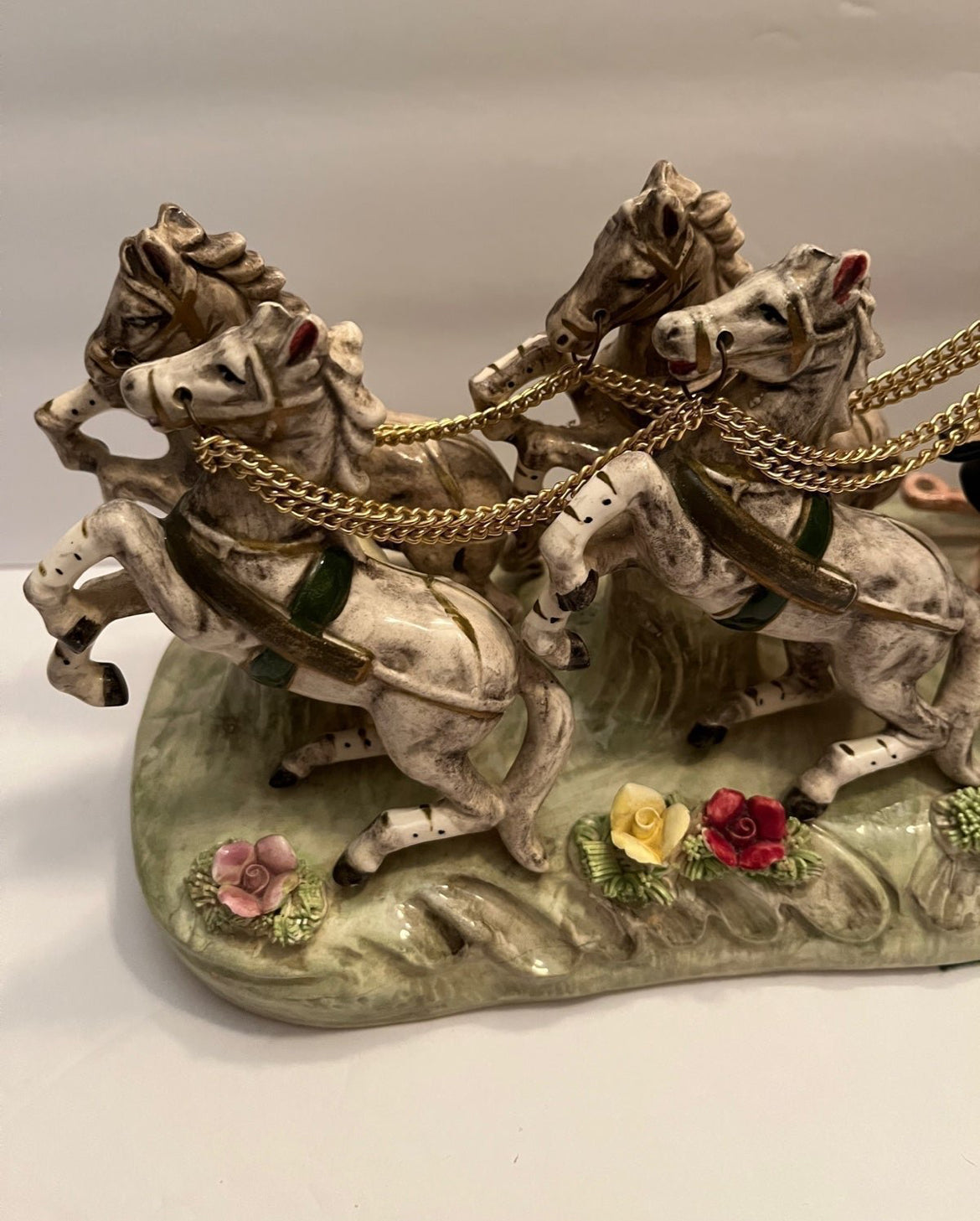Vintage Capodimonte Porcelain Horse-Drawn Carriage - Finest Antique
