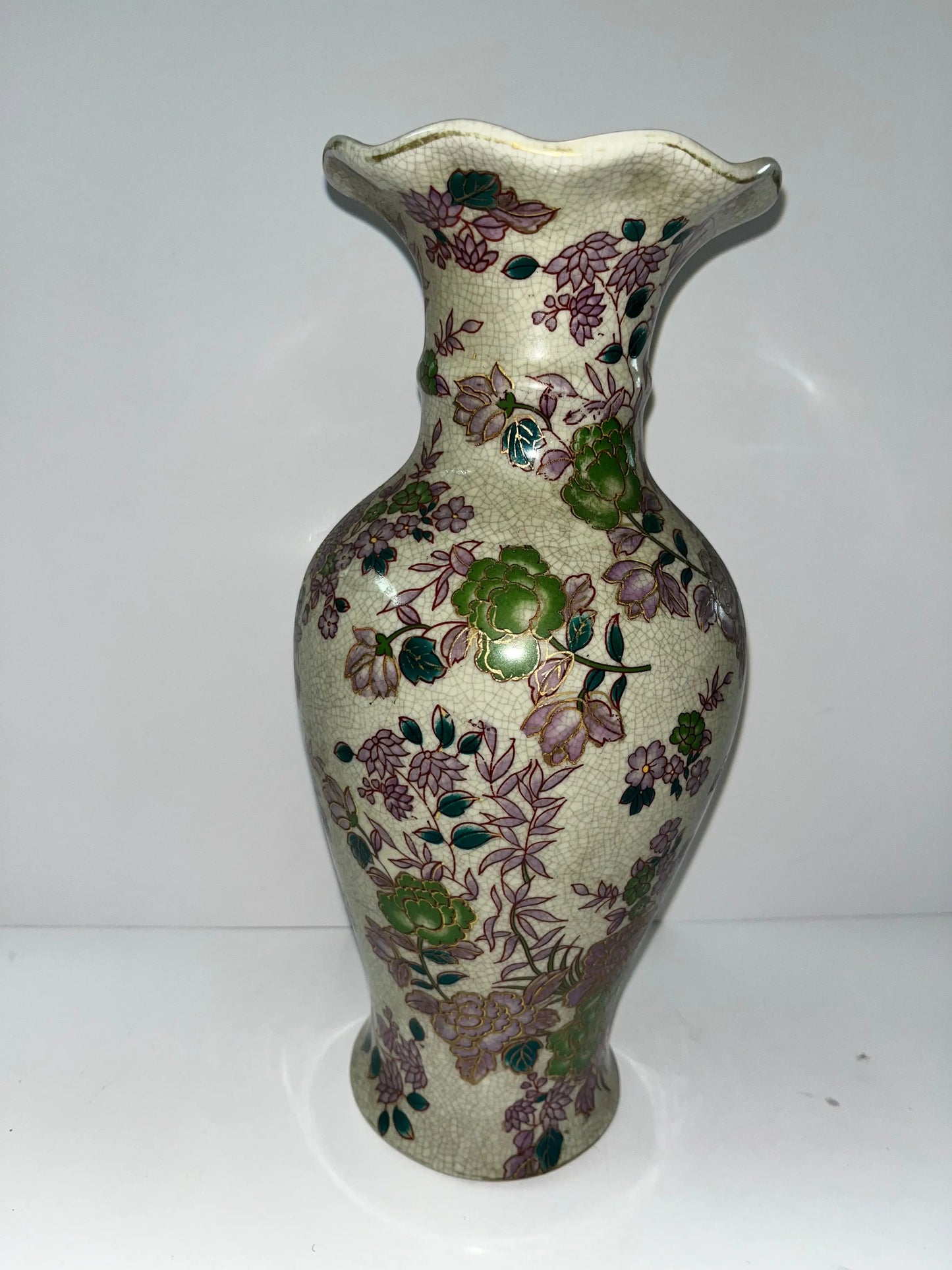 Vintage Floral Porcelain Vase - Finest Antique