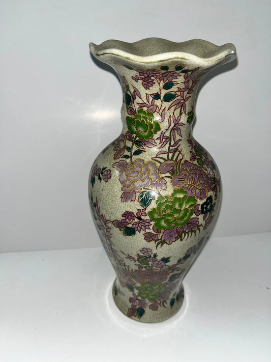 Vintage Floral Porcelain Vase - Finest Antique