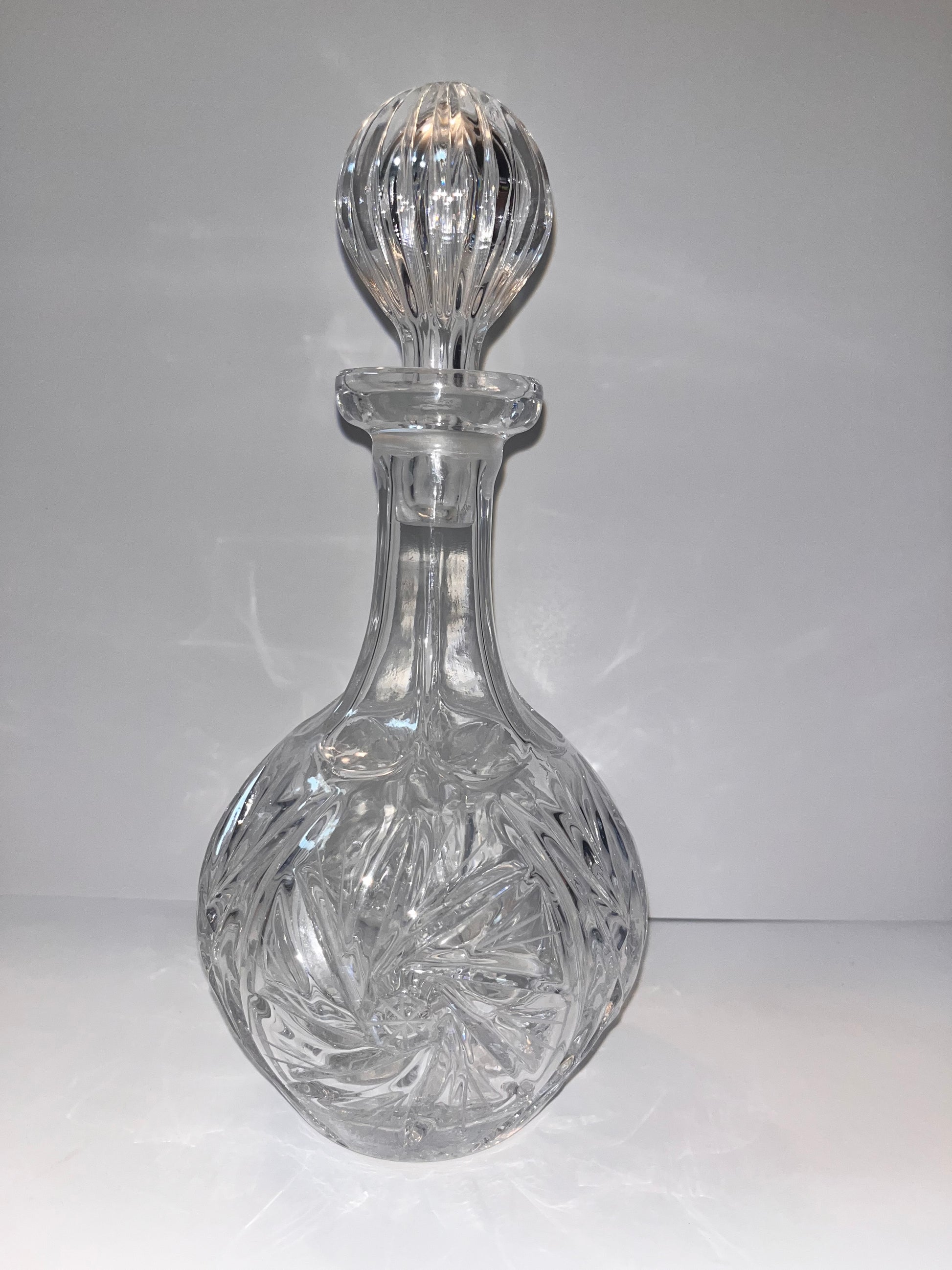 Vintage German Bleikristall Crystal Decanter with Intricate Etched Design - Finest Antique