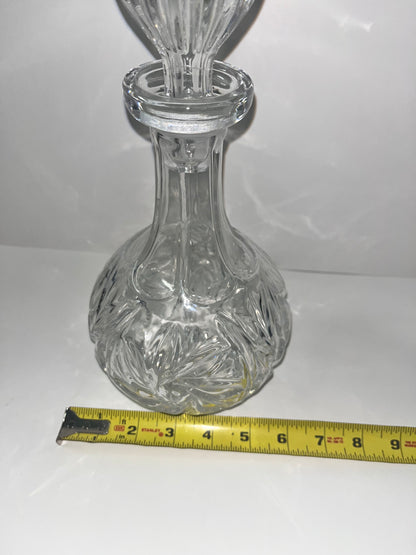 Vintage German Bleikristall Crystal Decanter with Intricate Etched Design - Finest Antique