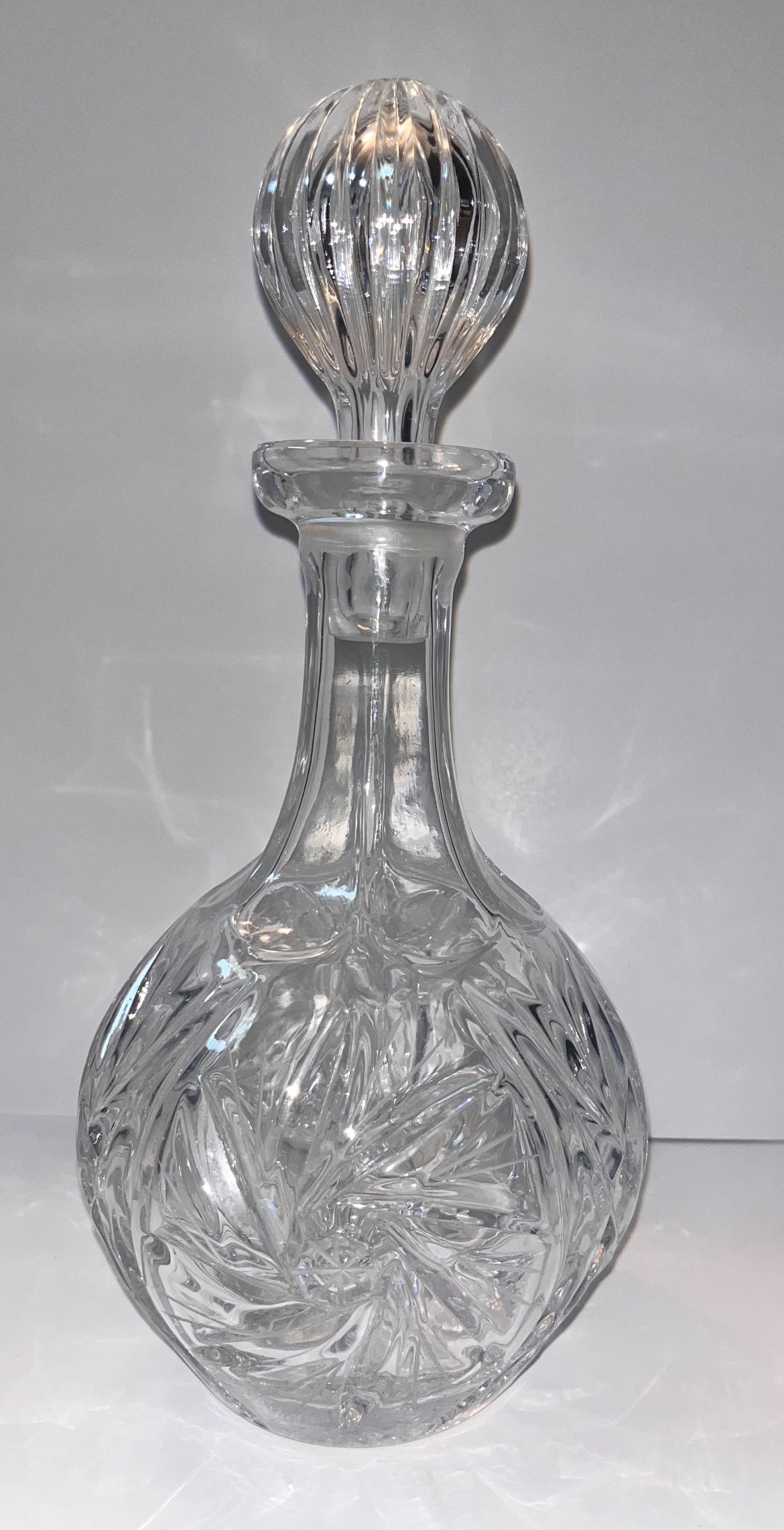 Vintage German Bleikristall Crystal Decanter with Intricate Etched Design - Finest Antique