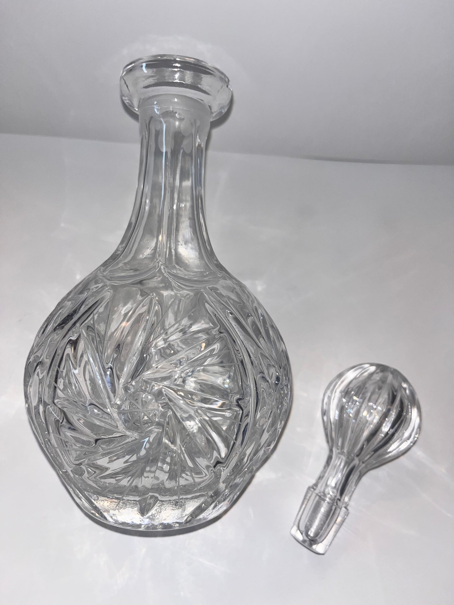 Vintage German Bleikristall Crystal Decanter with Intricate Etched Design - Finest Antique